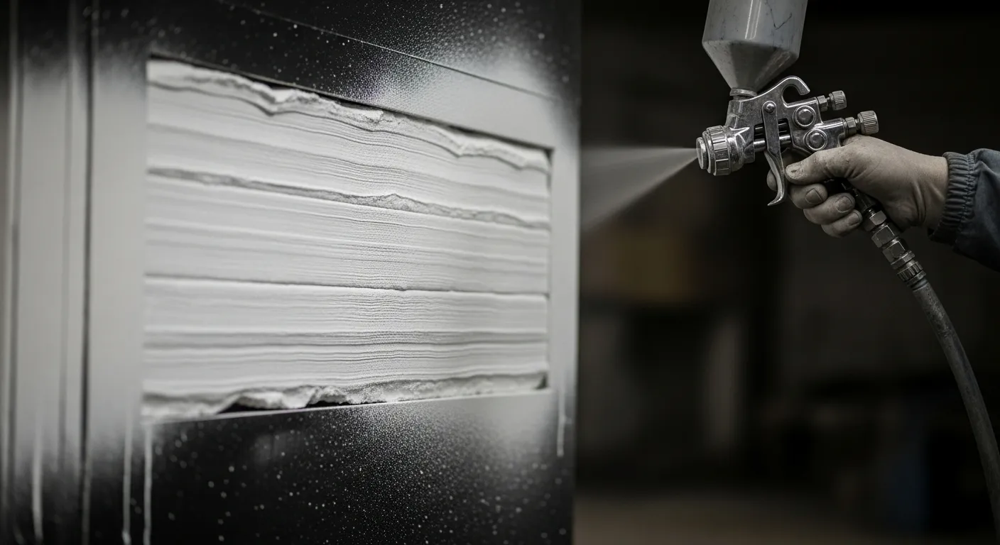 Ceramic coating application on industrial furnace wall